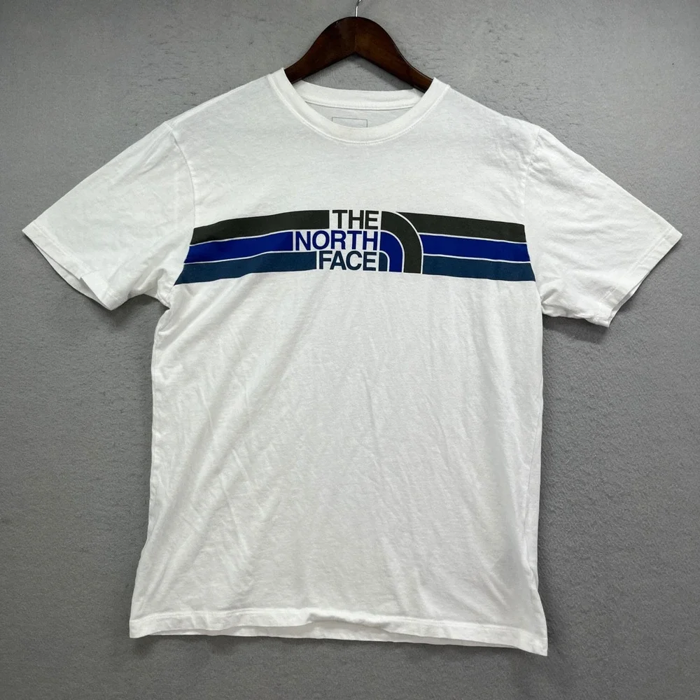 The North Face T Shirt Men M White Short Sleeve Circular Design Graphic Tee